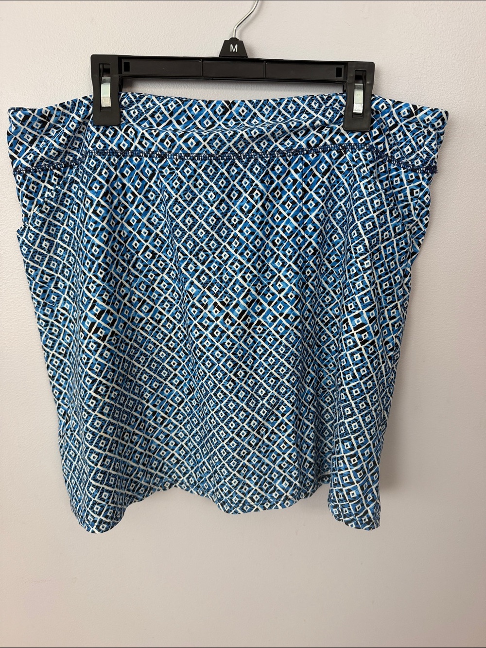 Blue Geometric Print Women's Skort